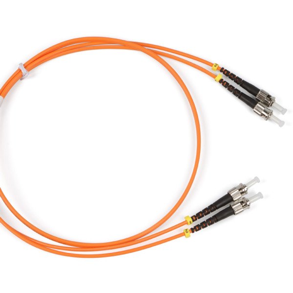 Коммутационный шнур оптический Hyperline, Duplex ST/ST, OM1 62,5/125, LSZH, 5м, d 2мм, чёрный хвостовик, цвет: оранжевый
