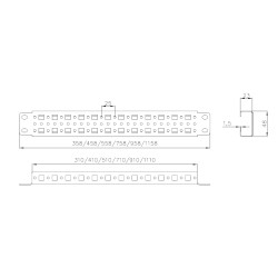 Профиль монтажный Elbox, 48х23х1200 (ВхШхГ), для шкафов EMS, нагрузка до 80 кг
