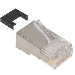 Вилка AMP, RJ45(8p8c), кат. 5, экр., для кабеля, цвет: прозрачный