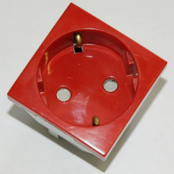 Розетка электрическая EFAPEL, 2к+З, 16А, 45x45, цвет: красный