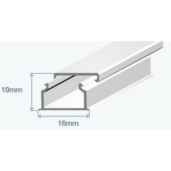 Мини-канал Efapel Серия 10 16х10, без перегородок, белый