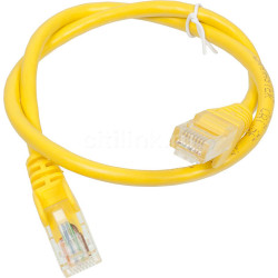 Шнур коммутационный Lanmaster, неэкранированный, RJ45/RJ45, кат. 5е, PVC, 0.5м, жёлтый