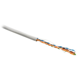 Кабель витая пара Hyperline, U/UTP, 4 пар., кат. 5е, 100МГц, d 5,2 мм , AWG24, LSZH, 305м, бухта, цвет: серый