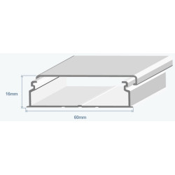 Мини-канал Efapel Серия 10 60x16, без перегородок, белый