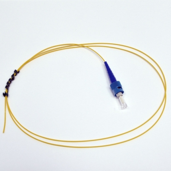 Предоконцованные волокна (pigtail) Hyperline, ST/UPC (SM), OS2 9/125, 1м, синий хвостовик, цвет: жёлтый