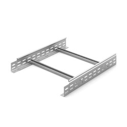 Лестничный лоток DKC, трубчатый борт, усиленный, перфорированный, 600х50х6000 (ШхВхД), толщина: 1,5 мм, сталь, горячий цинк