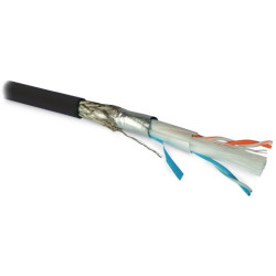 Кабель интерфейсный промышленный Hyperline, SF/UTP, 2 пар., кат. 5е, PVC, 1м, универсальный, цвет: чёрный, D 10,3