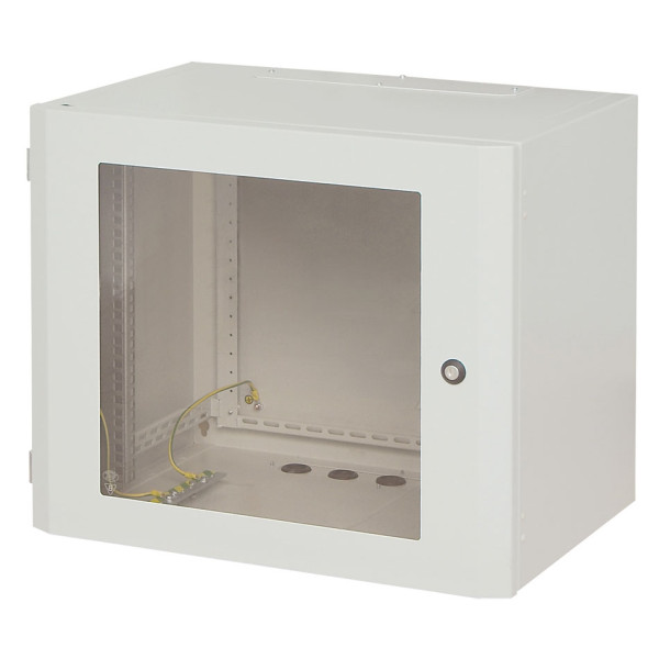 Шкаф телекоммуникационный настенный Zpas SWJ, 19, 4U, 248х600х300 (ВхШхГ), дверь: стекло, сварной, цвет: серый