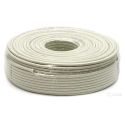 Кабель коаксиальный Cablink GI 16 ALL TRS-FR, PVC-NBR, двухслойный экран (100% + 40%), 75 +/-3 Ом, бухта, 100 м, цвет: белый, d 1,13