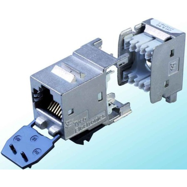 Модуль универсальный AMP, keystone, 1хRJ45, 180°, кат. 6A, неэкр., 1 шт, с пылезащитной крышкой