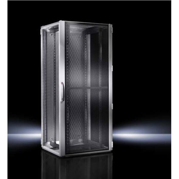 Шкаф серверный напольный Rittal TS IT, 42U, 2000х800х1000 (ВхШхГ), дверь: перфорация, задняя дверь: двойная распашная, перфорация, цвет: серый, (5509110)