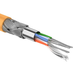 Кабель интерфейсный промышленный Rexant, SF/UTP, 3 пар., кат. 5е, нг(А)-LS, 305м, бухта, для групп. прокладки, цвет: оранжевый, D 6,5