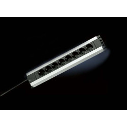 Блок силовых розеток Rittal, горизонтальный, Shuko х 8, вход Schuko, шнур 1,98 м, 2U, 482,6х44х88 (ШхГхВ), 16А, 19