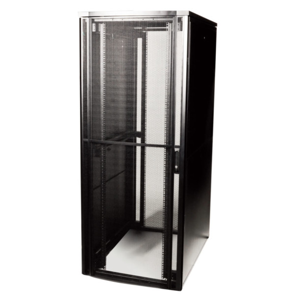 Шкаф телекоммуникационный напольный Siemon V800, IP20, 42U, 2013х800х1000 (ВхШхГ), дверь: перфорация, задняя дверь: двойная распашная, перфорация, разборный, цвет: чёрный, (V81A-0AB111-42)