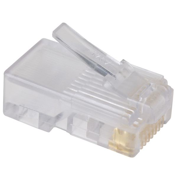 Вилка AMP, RJ45, кат. 3, неэкр., для кабеля, цвет: прозрачный