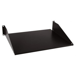 Полка Hyperline, неперфорированная, консольная, 1U, 444х267 (ШхГ), нагрузка до 25 кг, для шкафов и стоек, цвет: чёрный