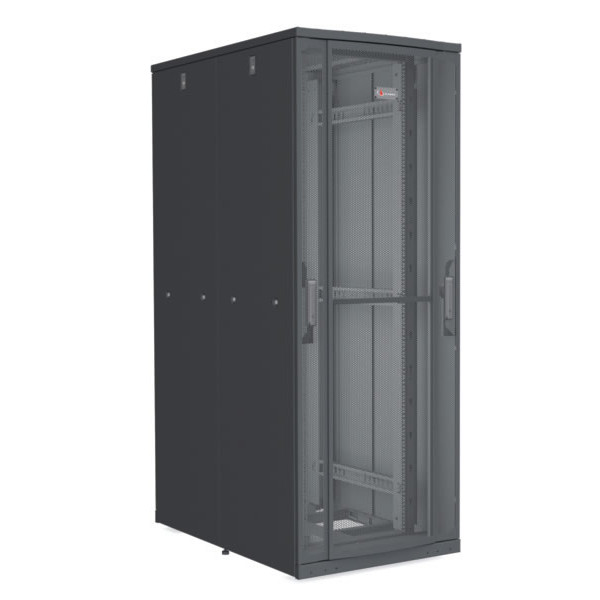 Шкаф телекоммуникационный напольный Siemon VersaPOD, IP20, 42U, 2016х760х1200 (ВхШхГ), дверь: перфорация, задняя дверь: двойная распашная, перфорация, разборный, цвет: чёрный, (VP2A-0AB121-42)