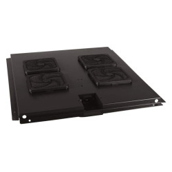 Вентиляторный модуль Hyperline, потолочный, 220 V, 450х751х38 (ШхГхВ), вентиляторов: 4, для шкафов серии TTC, цвет: чёрный