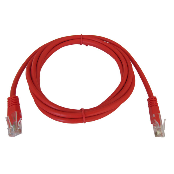 Шнур коммутационный AMP, неэкранированный, RJ45, кат. 5е, 100 МГц, PVC, 2.5м, красный