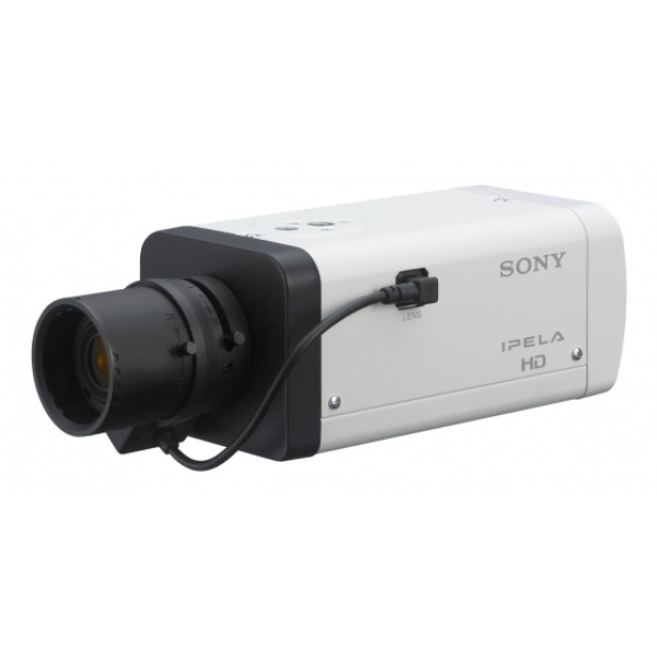 Сетевая IP видеокамера Sony, корпусная, помещение/улица, матрица 1/3, цв:0,06 лк, ч/б:0,05 лк, цвет: чёрно-белый, (SNC-EB630)