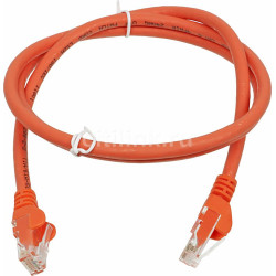 Шнур коммутационный Lanmaster, неэкранированный, RJ45/RJ45, кат. 6, LSZH, 2м, оранжевый
