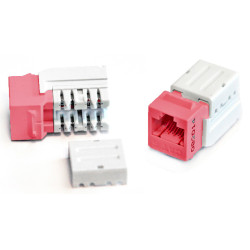 Модуль универсальный Hyperline, keystone, 1хRJ45, 90°, кат. 6, неэкр., 1 шт, цвет: красный