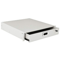 Полка для документации Zpas, неперфорированная, выдвижная, 2U, 415х465 (ШхГ), для шкафов, цвет: серый