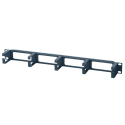 Организатор коммутационных шнуров Hyperline, 19, 1HU, 482,6 мм, кольцевого типа, с отверстиями, 5 колец, (кольца из стали)