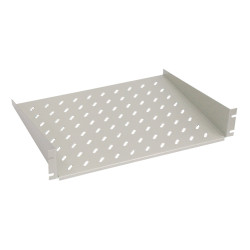 Полка Zpas, перфорированная, консольная, 2U, 446х550 (ШхГ), нагрузка до 25 кг, для шкафов и стоек, цвет: серый