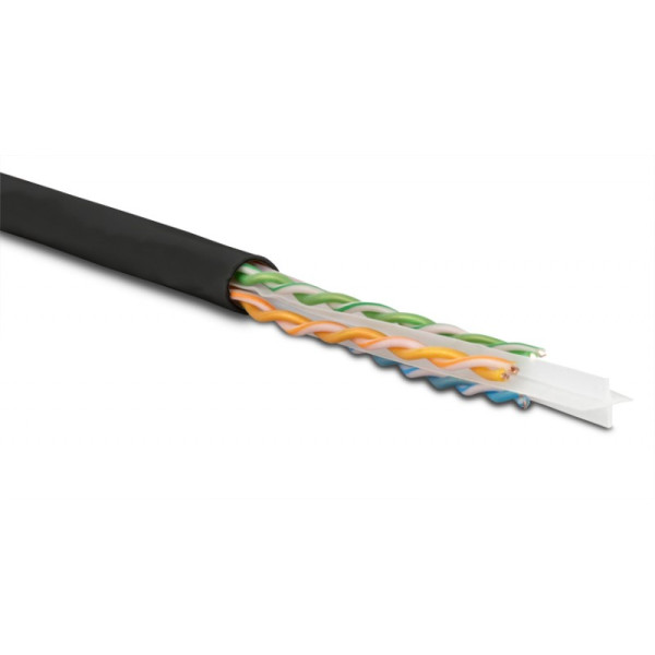 Купить Кабель витая пара AMP, U/UTP, 4 пар., кат. 6, d 7,2 мм , AWG24, LSZH+PE, 500м, катушка, цвет: чёрный, для прокладки по воздуху, уровень защиты IP65 Кабель витая пара AMP, U/UTP, 4 пар., кат. 6, d 7,2 мм , AWG24, LSZH+PE, 500м, катушка, цвет: чёрный, для прокладки по воздуху, уровень защиты IP65