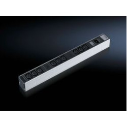 Блок силовых розеток Rittal, горизонтальный, IEC 60320 C13 х 9, вход IEC 320 C14, шнур 1,98 м, 1U, 482,6х44х44 (ШхГхВ), 16А, 19