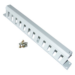 Организатор коммутационных шнуров Canovate, 19, 1HU, 483 мм, перфорированный с крышкой, для шкафов, цвет: серый