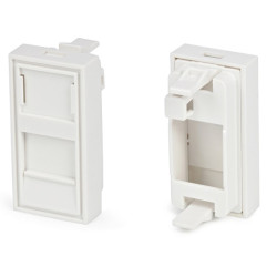 Лицевая панель розеточная Schneider Electric Actassi, 1х RJ45, 22,5x45, 45x22,5, плоская, шторки, цвет: белый