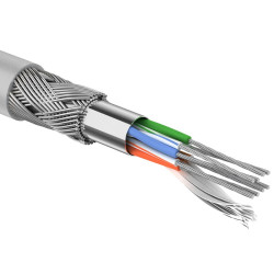 Кабель интерфейсный промышленный Rexant, SF/UTP, 4 пар., кат. 5е, PVC, 305м, бухта, внутри зданий, цвет: серый, D 6,5