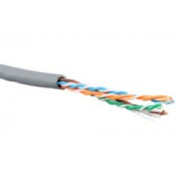 Кабель витая пара Teldor, U/UTP, 4 пар., кат. 5e, 100МГц, D 6 мм , AWG24, FR-PVC, 500м, катушка, цвет: серый