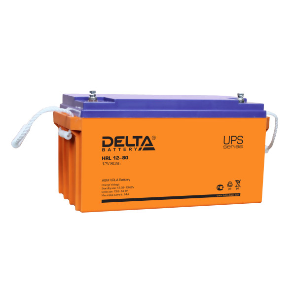 Аккумулятор для ИБП Delta Battery HRL, 167х350х179 (ШхГхВ), необслуживаемый электролитный, цвет: жёлтый, (HRL 12-80)