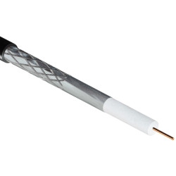 Кабель коаксиальный Rexant RG6, PE, однослойный экран +95%, 75 Ом, бухта, 100 м, цвет: чёрный, d 0,12