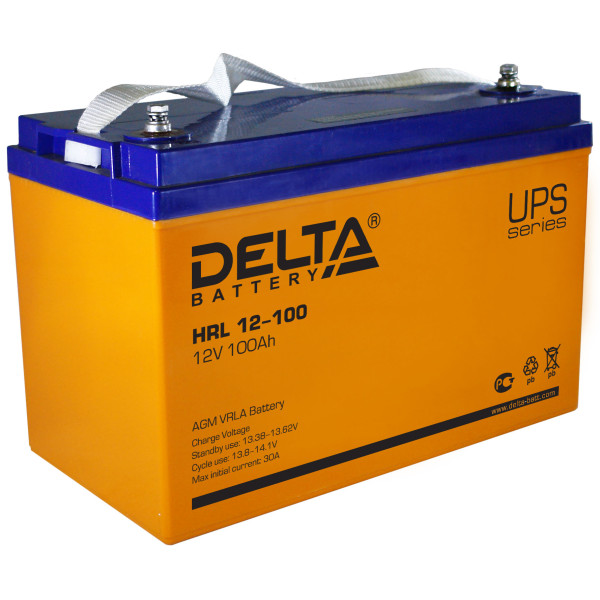 Аккумулятор для ИБП Delta Battery HRL, 171х330х220 (ШхГхВ), необслуживаемый электролитный, цвет: жёлтый, (HRL 12-100)