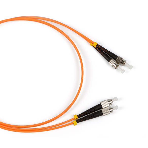 Коммутационный шнур оптический Hyperline, Duplex FC/ST, OM1 62,5/125, LSZH, 3м, d 3мм, чёрный хвостовик, цвет: оранжевый