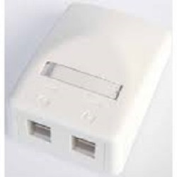 Коробка для настенного монтажа AMP, внешняя, 2 модуля, цвет: белый, размер наружный: 102х73х38