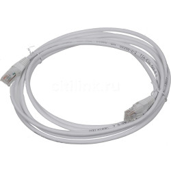Шнур коммутационный Lanmaster, неэкранированный, RJ45/RJ45, кат. 5е, PVC, 3м, белый