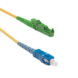 Коммутационный шнур оптический Hyperline, Simplex SC/E2000 (APC), OS2 9/125, LSZH, 1м, синий хвостовик, цвет: жёлтый