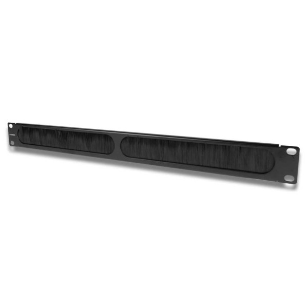 Панель с щеточным вводом Siemon, 1U, 445х483х9 (ВхШхГ), для шкафов и стоек, цвет: чёрный