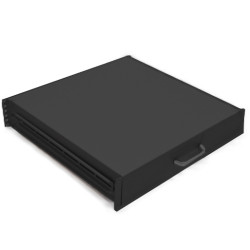 Полка для документации Canovate, перфорированная, выдвижной ящик, 2U, 483х500 (ШхГ), нагрузка до 35 кг, для шкафов и стоек Canovate, цвет: чёрный