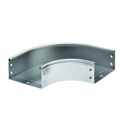 Поворот DKC, плавный, неперфорированный, горизонтальн. 90 град, для металлических лотков, 300х80 (ШхВ), толщина: 0,8 мм, сталь, м. Сендзимира