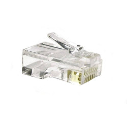 Вилка Hyperline, RJ45(8p8c), кат. 6, неэкр., универсальный (для одножильного и многожильного кабеля), 100 шт, цвет: прозрачный