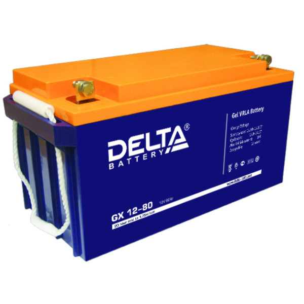 Аккумулятор для ИБП Delta Battery GX, 167х350х183 (ШхГхВ), необслуживаемый электролитный, цвет: синий, (GX 12-80)