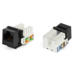 Модуль универсальный Hyperline, keystone, 1хRJ45, 90°, кат. 5е, неэкр., 1 шт, цвет: чёрный