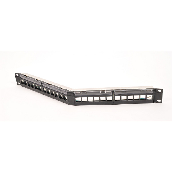 Коммутационная патч-панель Nexans LANsense, 19, 1HU, 24xsnap-in, универсальная, угловая, цвет: чёрный, (N881.671)