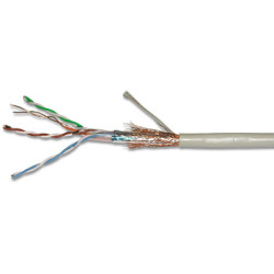 Кабель витая пара Nexans Essential-5, SF/UTP, 4 пар., кат. 5e, 100МГц, D 6,4 мм , AWG24, PVC, 500м, катушка, цвет: серый